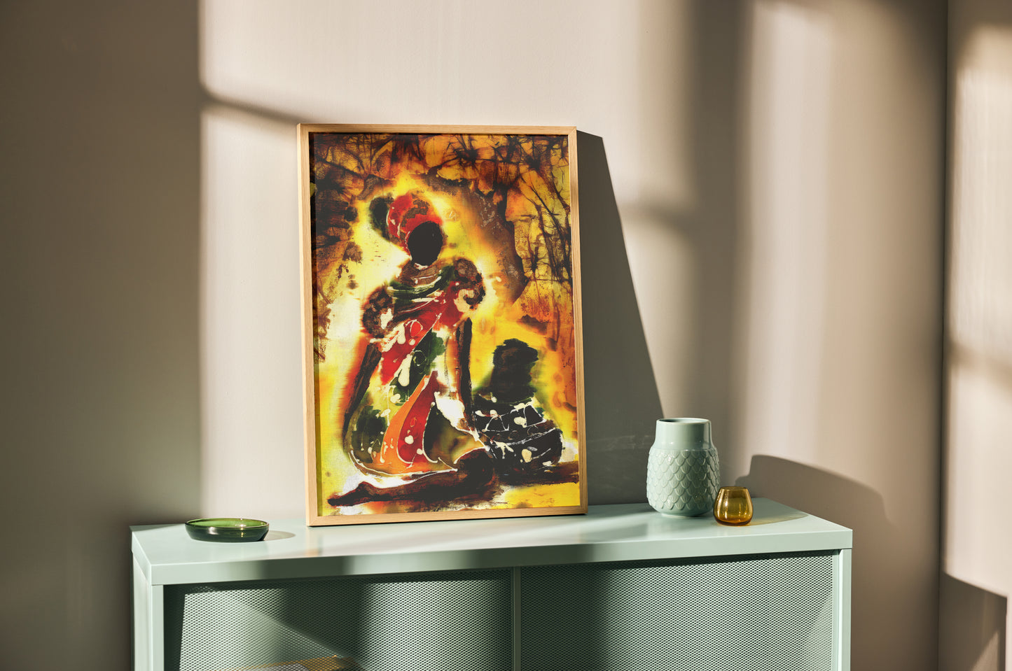 African tie dye screen print Matte Paper Poster