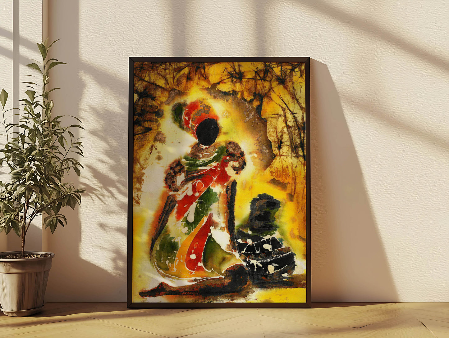 African tie dye screen print Matte Paper Poster