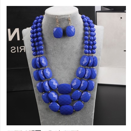 African Crystal Beads Jewellery Set