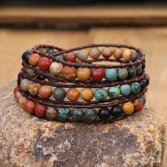 Hand Woven Natural Stone African Bracelet