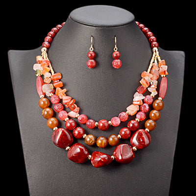 African Beaded Necklace Jewellery Set