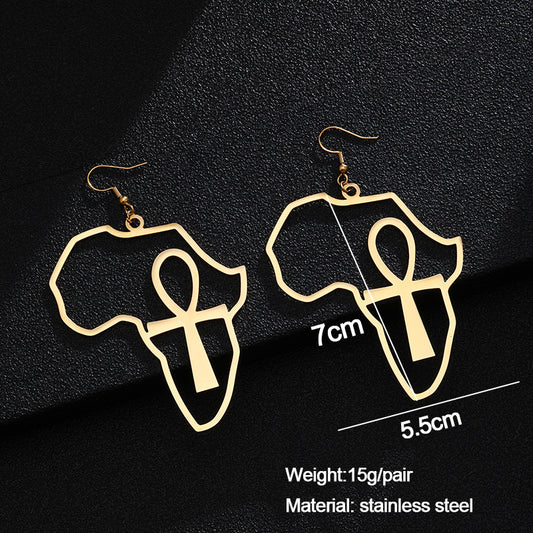 Fashion Hot Sale Cross Africa Map Earrings